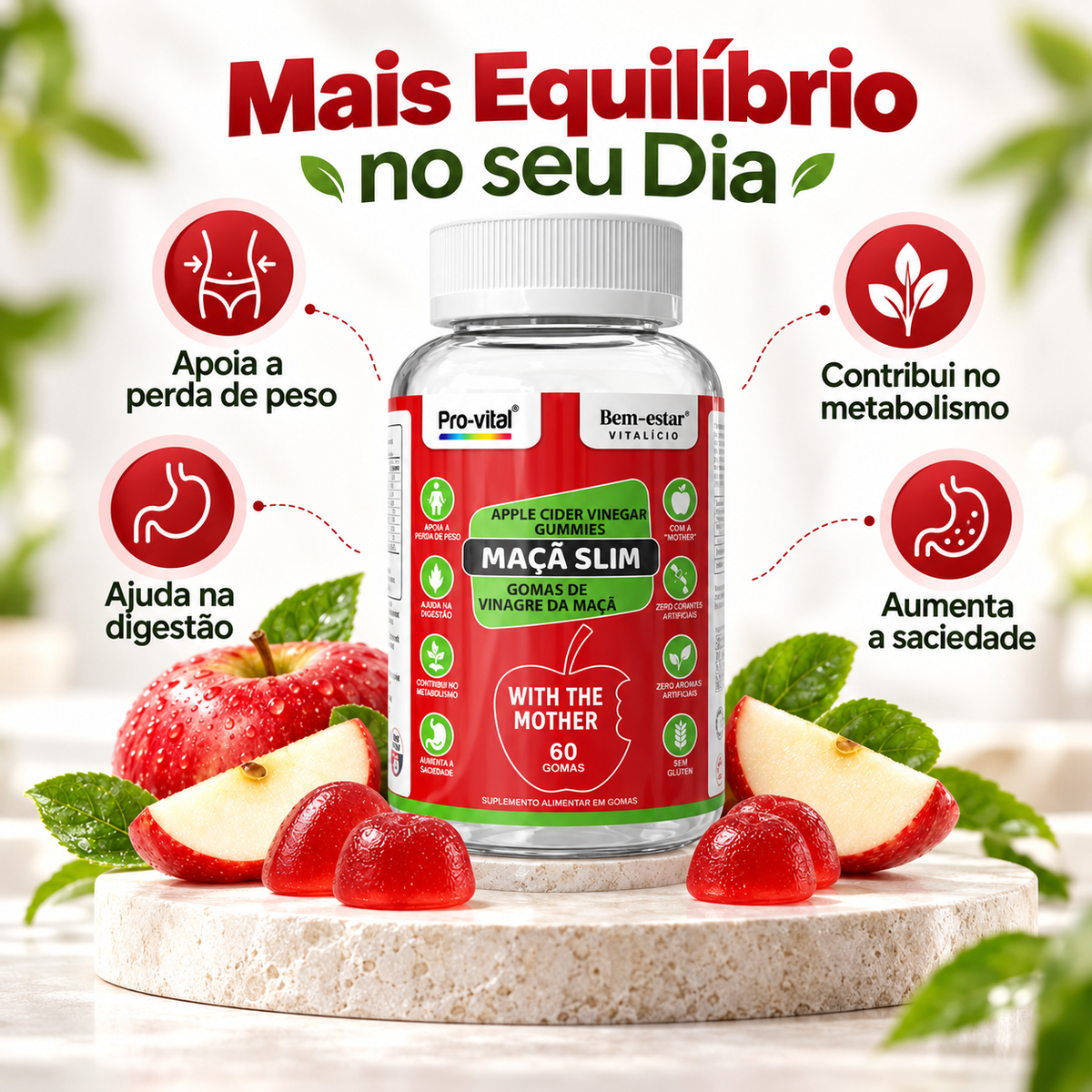 Pro-Vital Gomas de Vinagre de Maçã