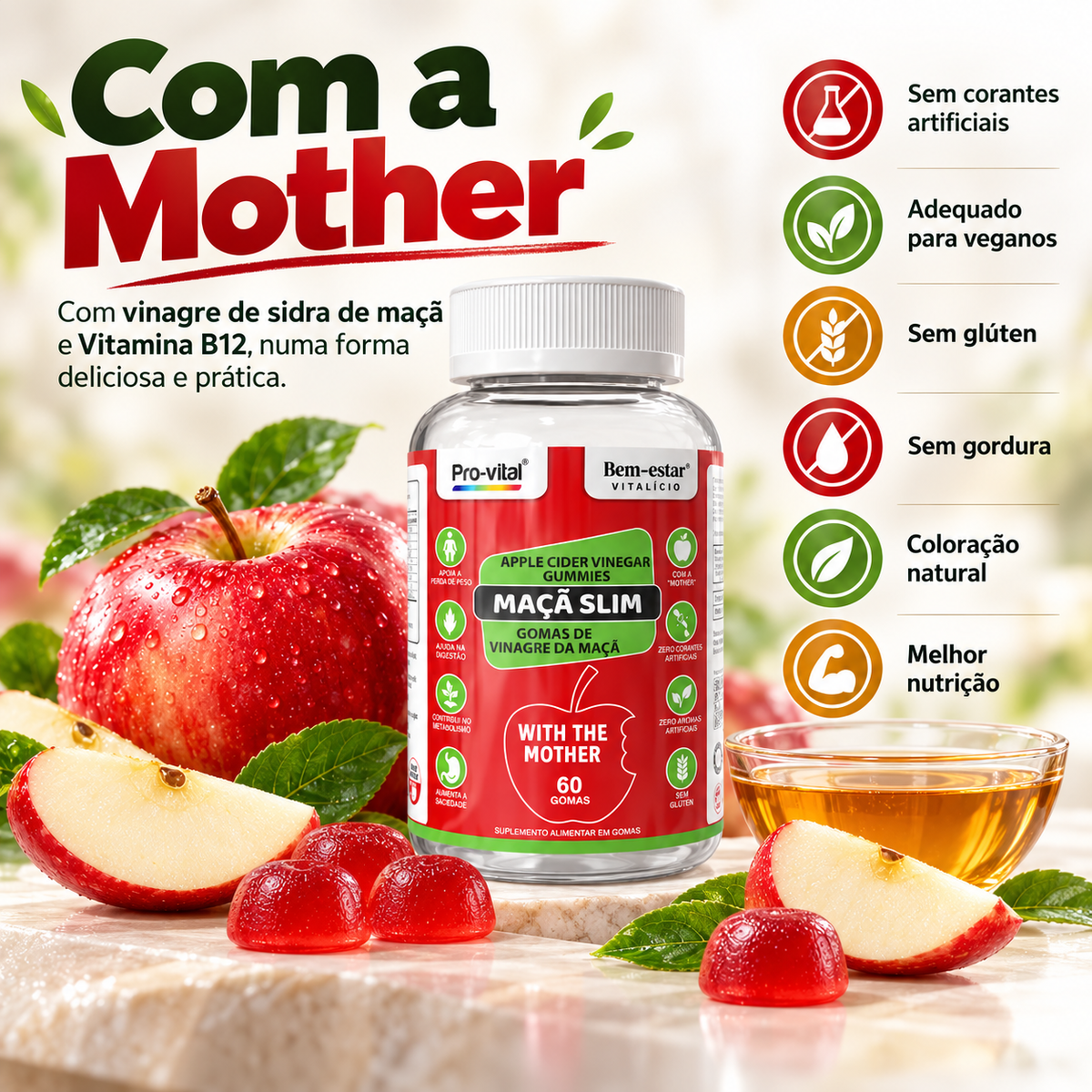 Pro-Vital Gomas de Vinagre de Maçã