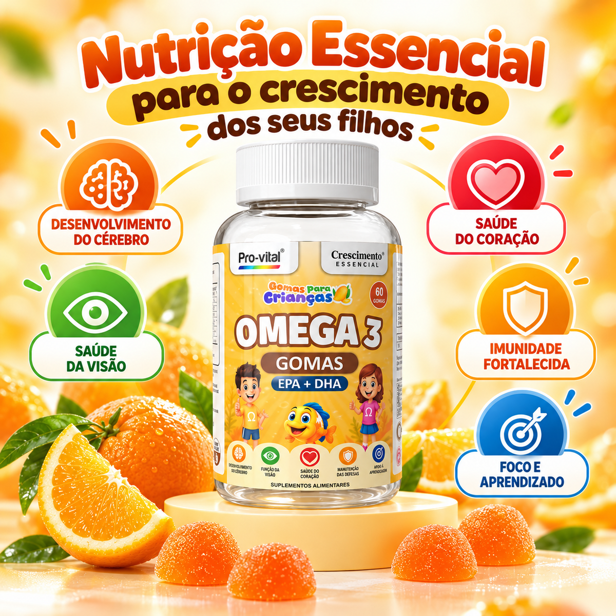 Pro-Vital Crescimento Essencial Ómega 3 Gomas