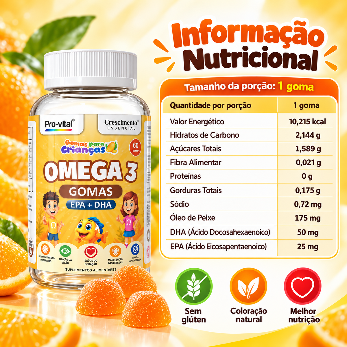 Pro-Vital Crescimento Essencial Ómega 3 Gomas