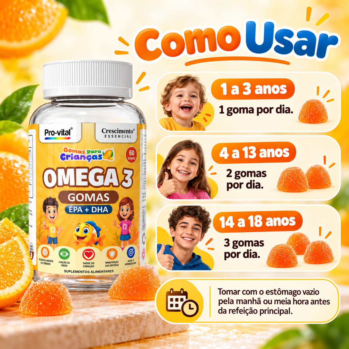 Pro-Vital Crescimento Essencial Ómega 3 Gomas