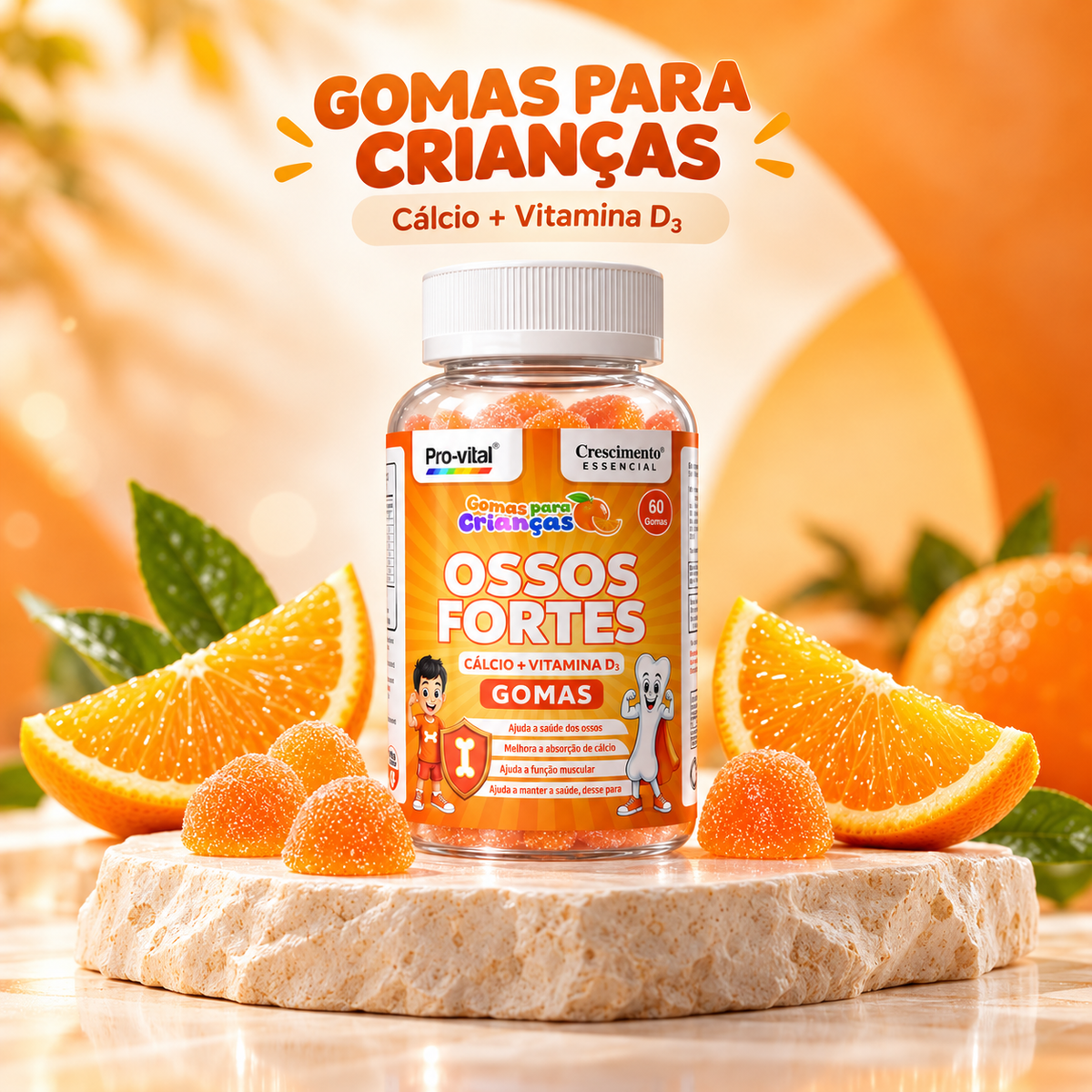 Pro-Vital Cálcio + Vitamina D3 Gomas