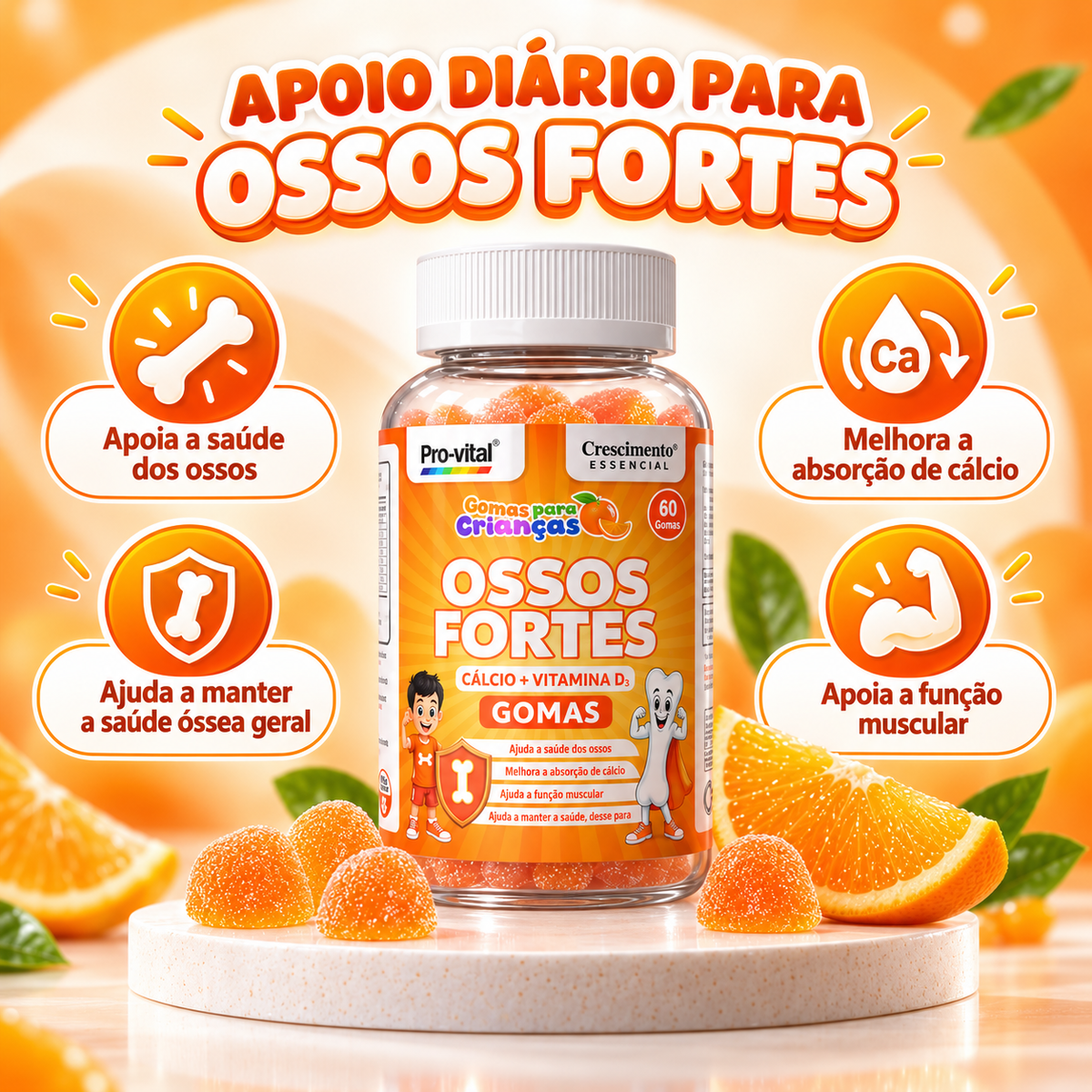 Pro-Vital Cálcio + Vitamina D3 Gomas