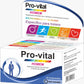 Embalagem do suplemento Pro-vital Homem com ícones coloridos sobre fundo branco.