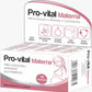 Caixa do suplemento Pro-vital Materna com ilustrações e texto sobre fundo branco.