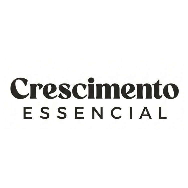 White label with the text 'Crescimento' and 'ESSENCIAL' in dark font.