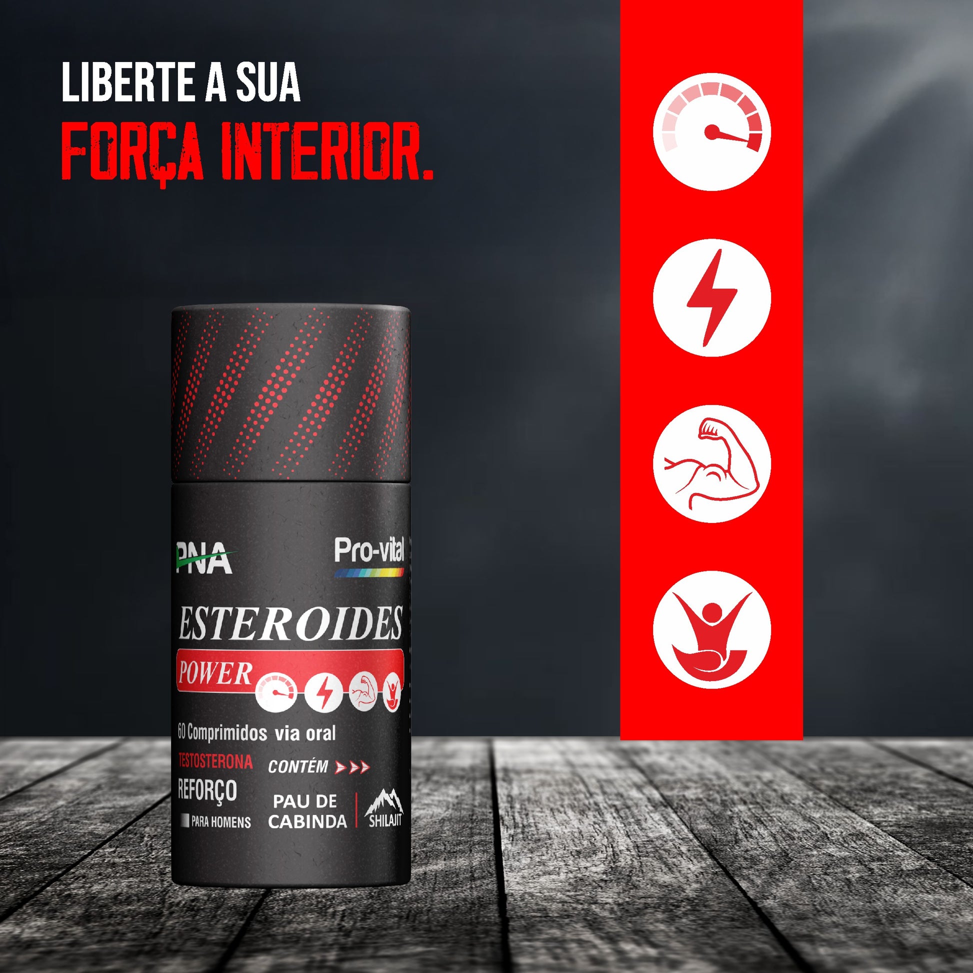 Pro-Vital Esteroides Power suplemento para melhorar energia e desempenho masculino