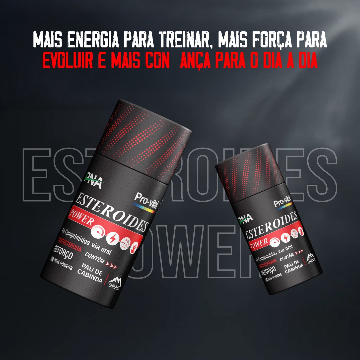 Esteroides Power suplemento masculino para mais energia, força e desempenho físico