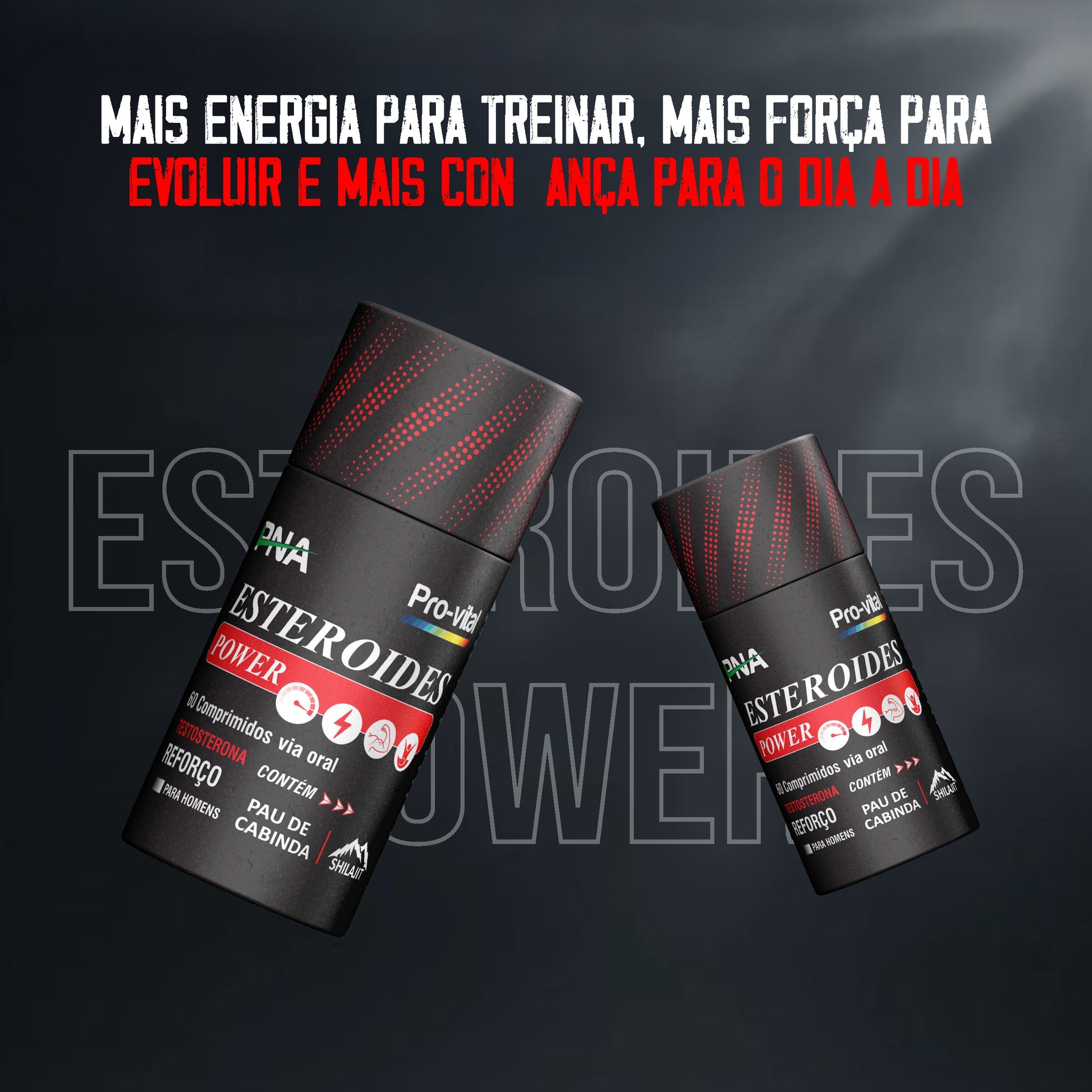Esteroides Power suplemento masculino para mais energia, força e desempenho físico
