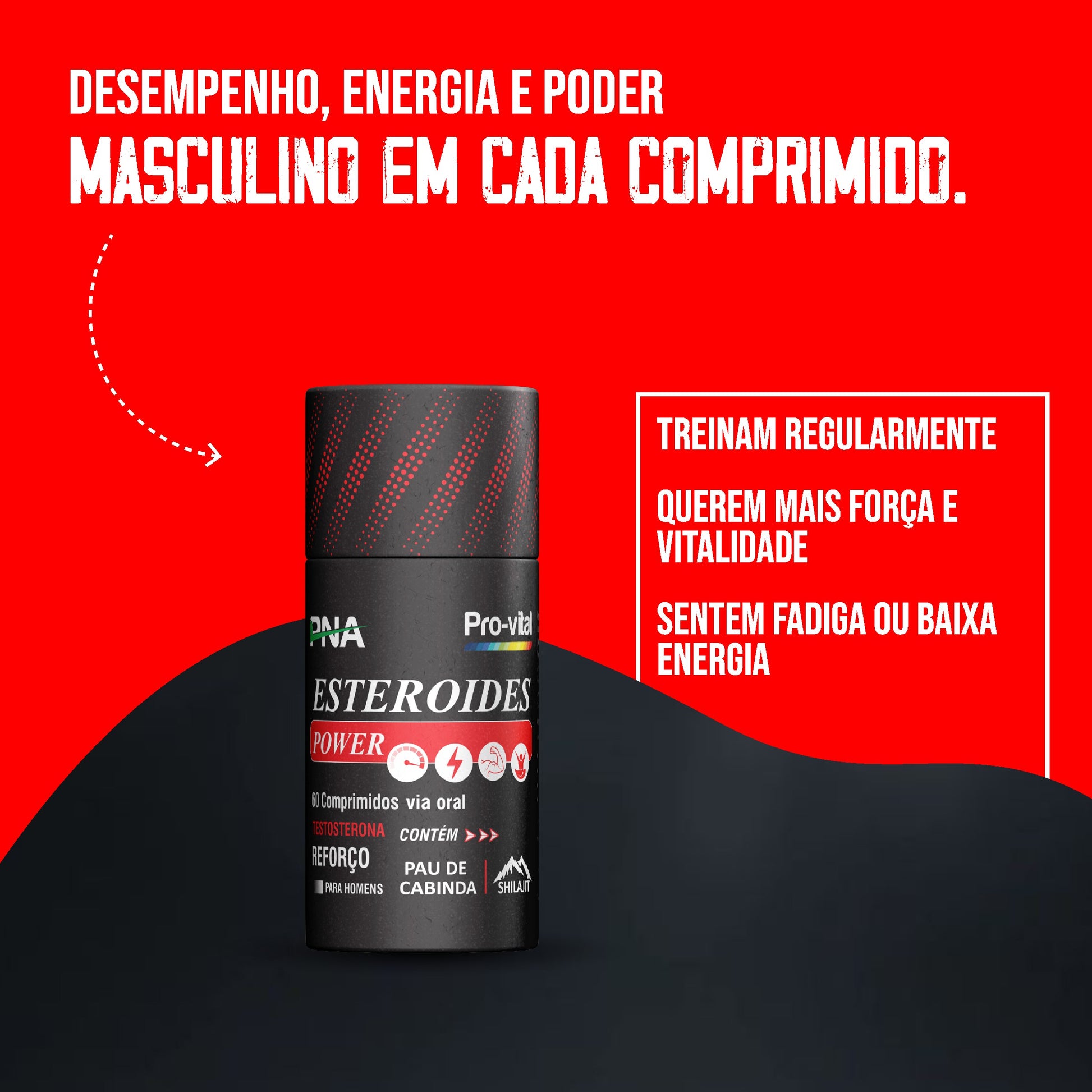 Esteroides Power suplemento masculino para desempenho, energia e vitalidade em Angola