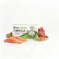 Suplemento de óleo de peixe Ómega-3 Pro-vital com salmão e Vitamina E, ideal para o controlo do colesterol e proteção das células.