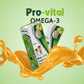 Solução oral de Ómega-3 Pro-vital com sabor a fruta, suplemento líquido de 100ml para fácil ingestão infantil.