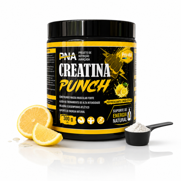 Pro-Vital PNA Creatine Punch 300 g Citrus Lemon with lemon slices and serving scoop