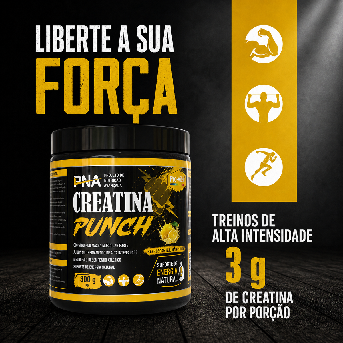 Pro-Vital Creatine Punch Citrus Lemon for strength and high-intensity training